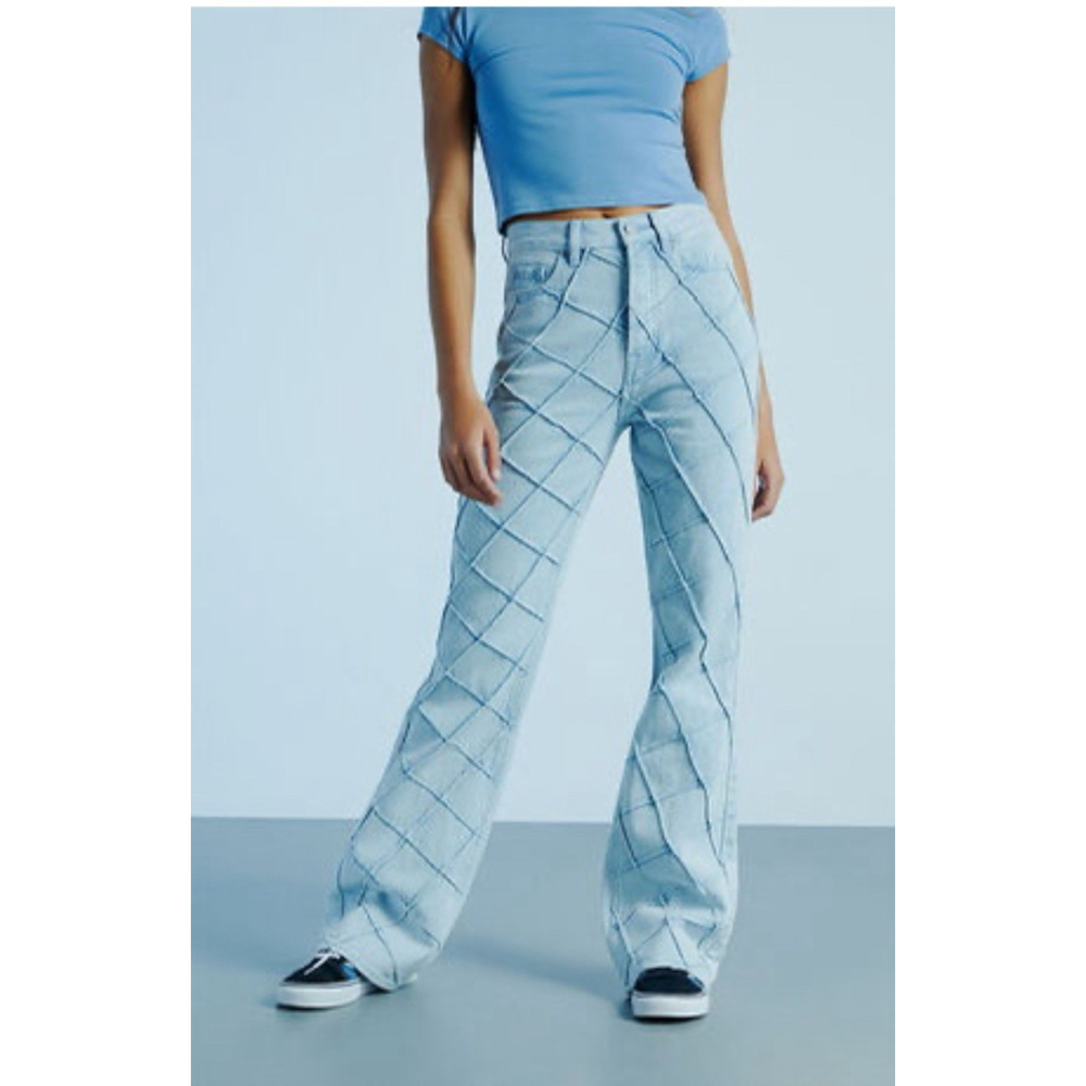 PacSun Pintuck High Waisted Jeans Womens Size 24 Indigo Blue‎ Bootcut Buttonfly